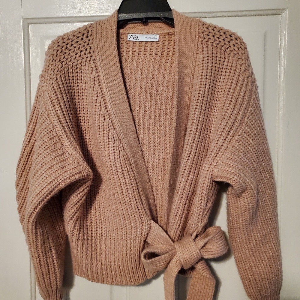 Zara Cropped Wrap Cardigan